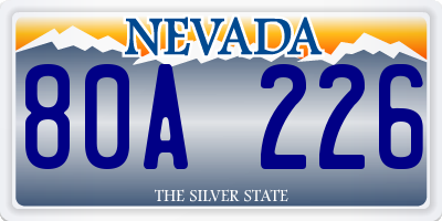 NV license plate 80A226