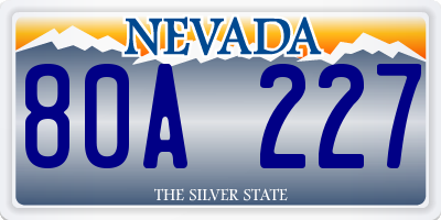 NV license plate 80A227