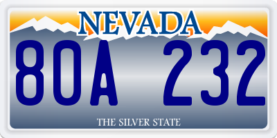 NV license plate 80A232