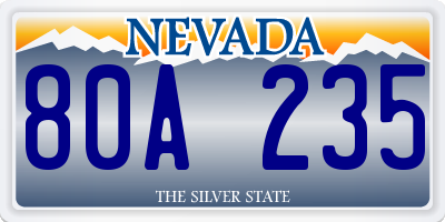 NV license plate 80A235