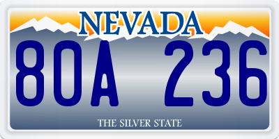 NV license plate 80A236