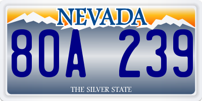 NV license plate 80A239