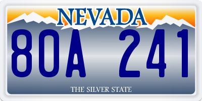 NV license plate 80A241