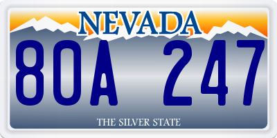 NV license plate 80A247