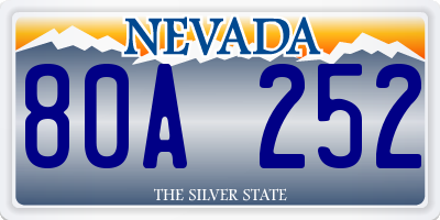 NV license plate 80A252