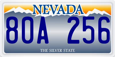 NV license plate 80A256