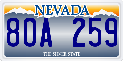 NV license plate 80A259