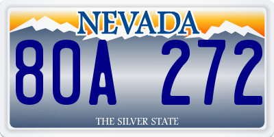 NV license plate 80A272