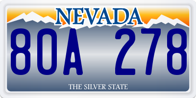 NV license plate 80A278