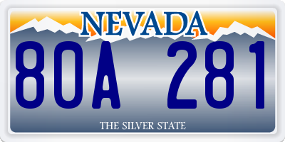 NV license plate 80A281