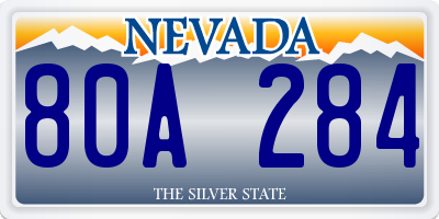 NV license plate 80A284