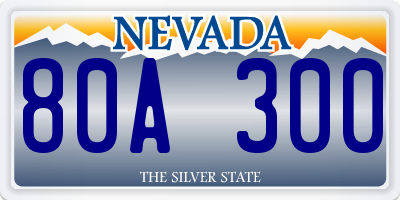 NV license plate 80A300