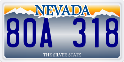 NV license plate 80A318