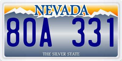 NV license plate 80A331