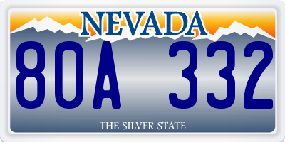 NV license plate 80A332