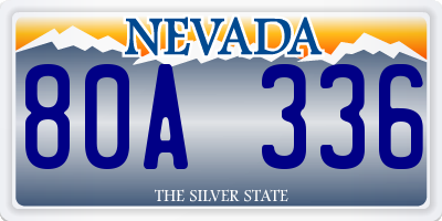 NV license plate 80A336