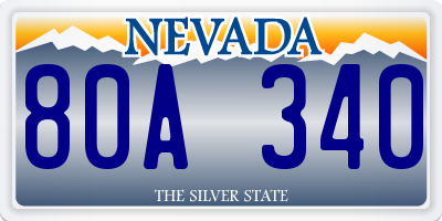 NV license plate 80A340