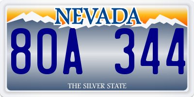 NV license plate 80A344