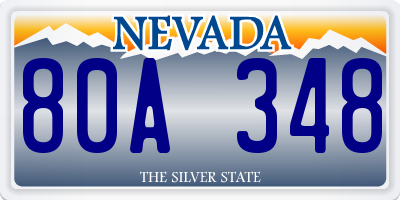 NV license plate 80A348
