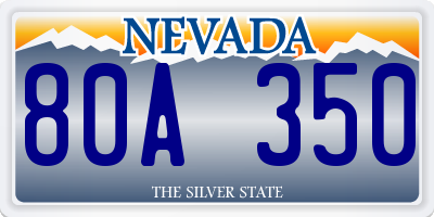 NV license plate 80A350