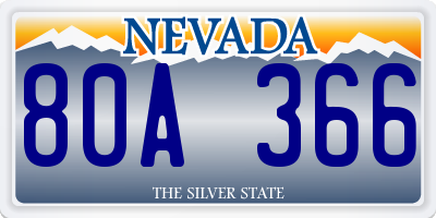 NV license plate 80A366