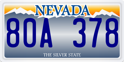 NV license plate 80A378