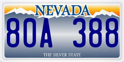 NV license plate 80A388