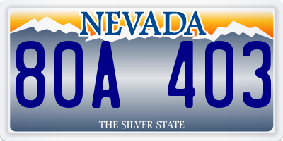 NV license plate 80A403
