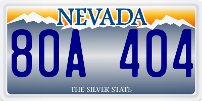 NV license plate 80A404