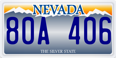 NV license plate 80A406