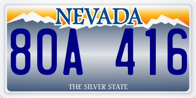NV license plate 80A416