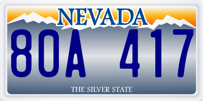 NV license plate 80A417