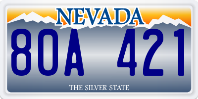 NV license plate 80A421