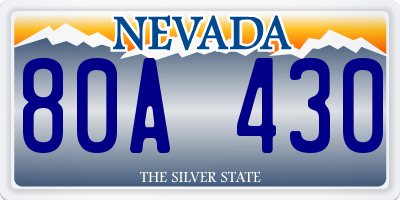 NV license plate 80A430