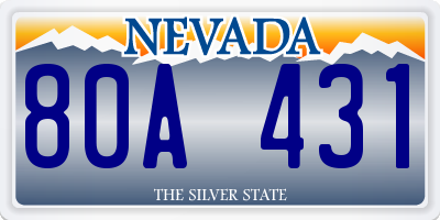 NV license plate 80A431