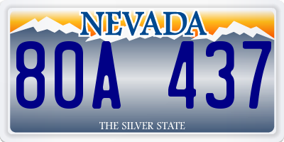 NV license plate 80A437