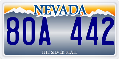 NV license plate 80A442