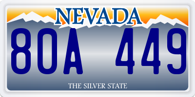 NV license plate 80A449