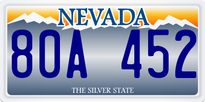NV license plate 80A452
