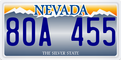 NV license plate 80A455