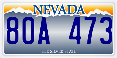 NV license plate 80A473