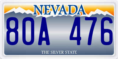 NV license plate 80A476