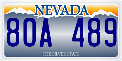 NV license plate 80A489