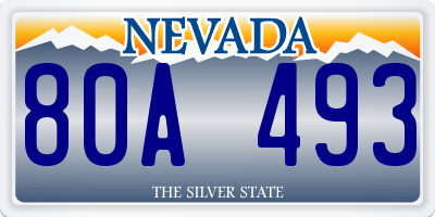 NV license plate 80A493