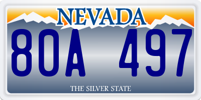 NV license plate 80A497