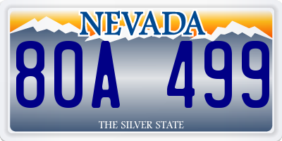 NV license plate 80A499