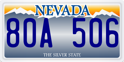 NV license plate 80A506