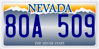 NV license plate 80A509
