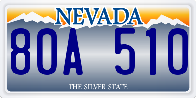 NV license plate 80A510