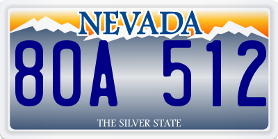 NV license plate 80A512